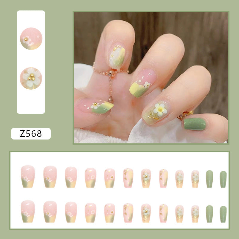 Enchanted Garden Party | Long Coffin Manicure  | Press On Nail