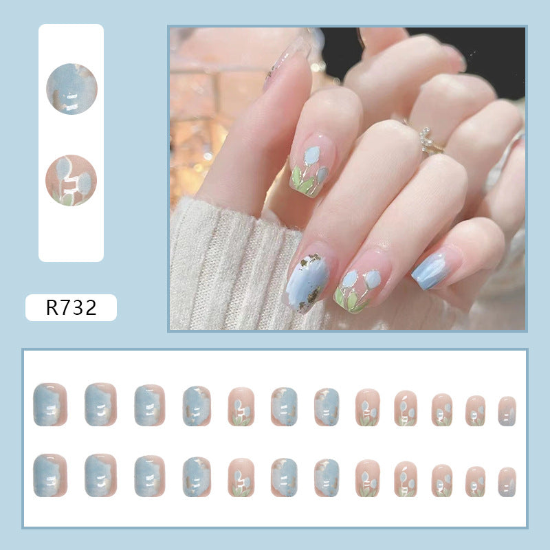 Pastel Blue Breeze | Short Square Manicure | Press On Nails