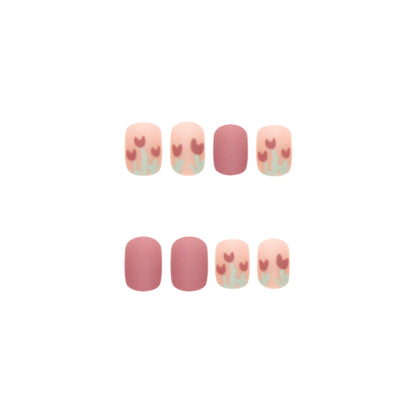 Dusty Rose Matt | Short Squoval Manicure | Press On Nail