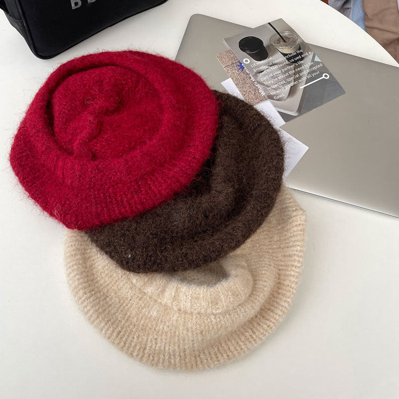 Classic Slouchy Beret | Wool Knitted Warm Hat W1