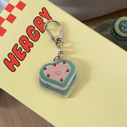 Acrylic Cake Design Bag KeyChain |Cake Pendant Schoolbag Hanging Decoration K8