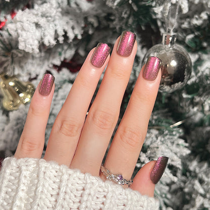 Burgundy Bliss| Short Squoval Manicure | Press On Nails N545