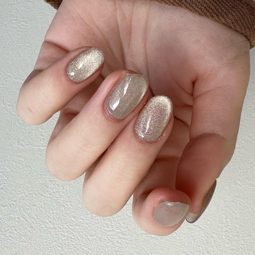 Icy Ash Aurora| Short Almond Manicure | Press On Nails N591