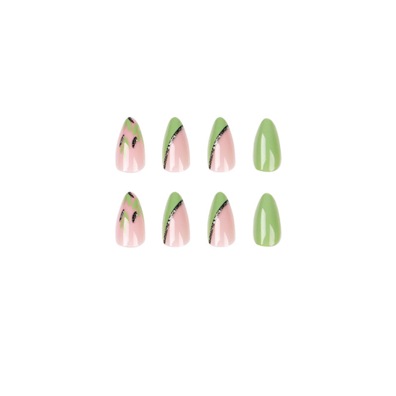 Verdant Leaf | Medium Almond Manicure | Press On Nails N707