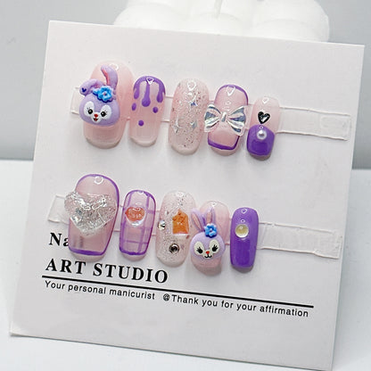 Lavender StellaLou | Medium Squoval Manicure | Handmade Press On Nails H102