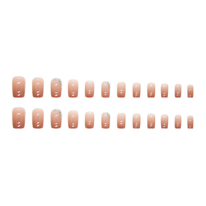 Gradient Pink Diamond | Medium Squoval Manicure | Press On Nail