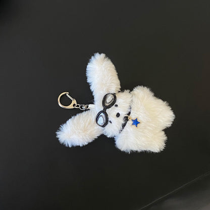 Cute Cartoon Pilot Rabbit Design Bag KeyChain |Pendant Bunny Plush Hanging Decoration Gift K17