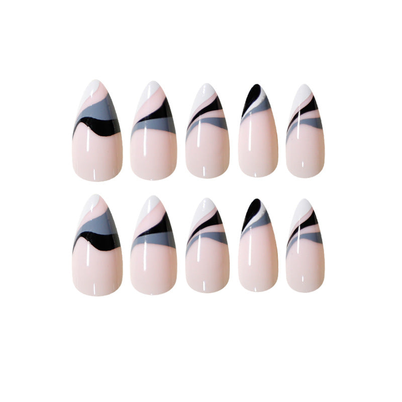 Stylish Whirl| Medium Almond Manicure | Press On Nails N704