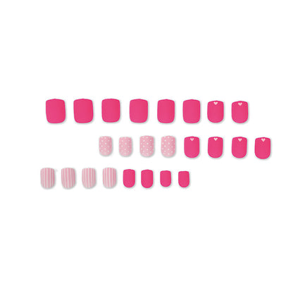 Magenta White| Medium Squoval Manicure | Press On Nails N584