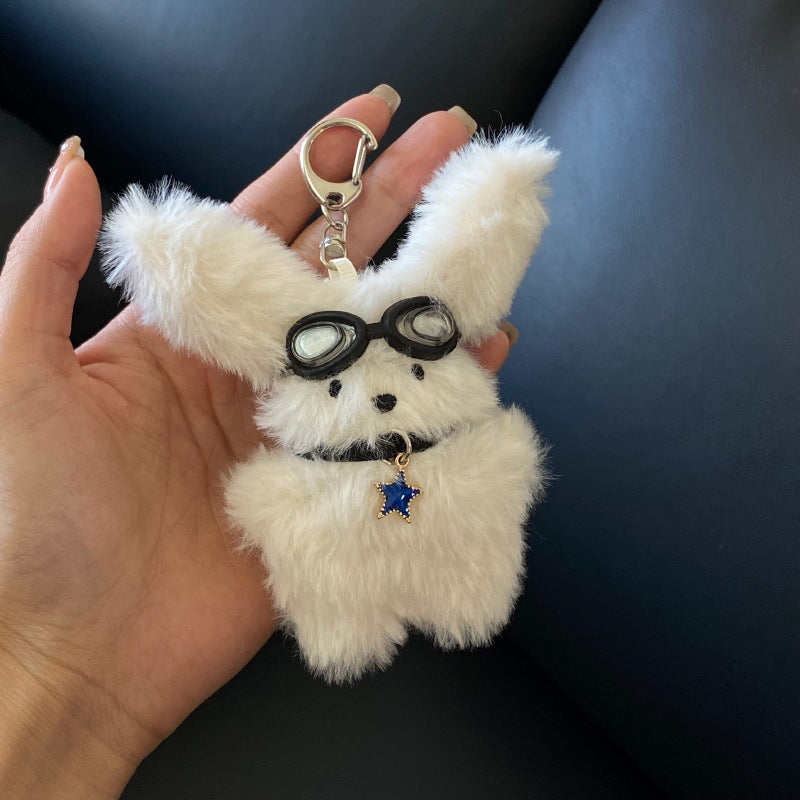 Cute Cartoon Pilot Rabbit Design Bag KeyChain |Pendant Bunny Plush Hanging Decoration Gift K17