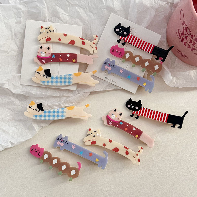 Adorable Kitty Hair Clip |Cat Hair Snap Clip |Hair Barrette |Duckbill Hairpin 3pcs A83