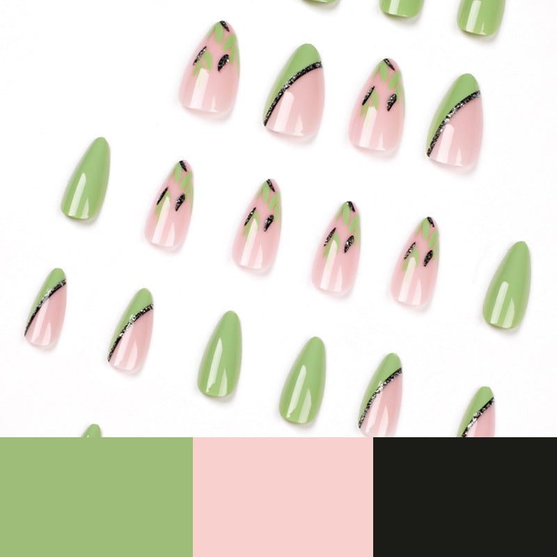 Verdant Leaf | Medium Almond Manicure | Press On Nails N707