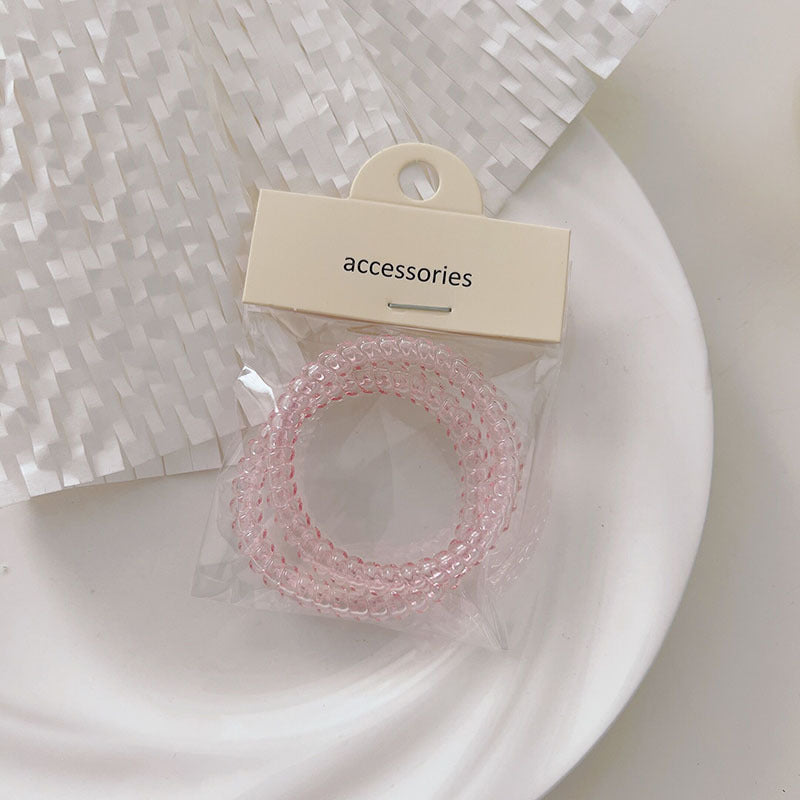 Telephone Wire Hair Ties |Coil Hair Band |Ponytail Holders Barrette|Spiral Hair Scrunchie 2pcs HT23