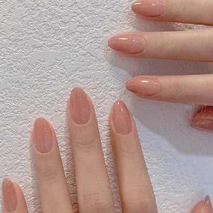 Dusty Pink Ombre | Short Almond Manicure | Press On Nails N407