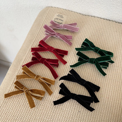 Velvet Bowknot Hair Clip |Hair Snap Clip |Hair Barrette |Duckbill Hairpin 2pcs A12