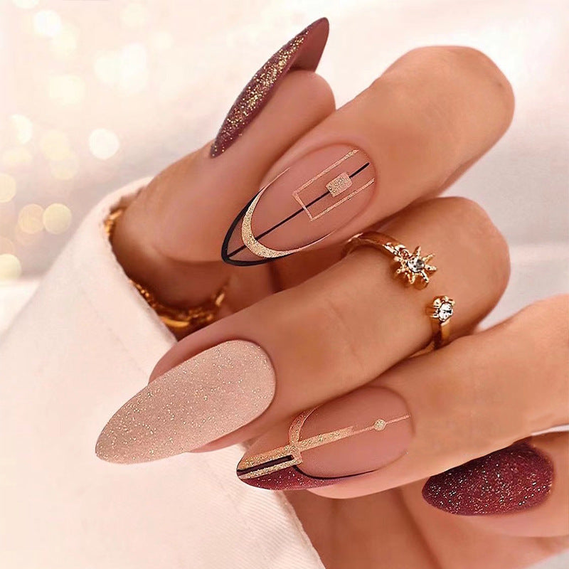 Chic Burgundy| Medium Almond Manicure | Press On Nails N457