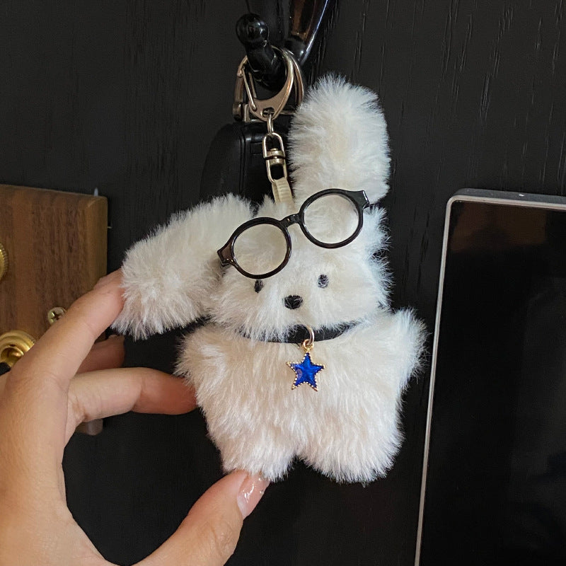 Cute Cartoon Pilot Rabbit Design Bag KeyChain |Pendant Bunny Plush Hanging Decoration Gift K17