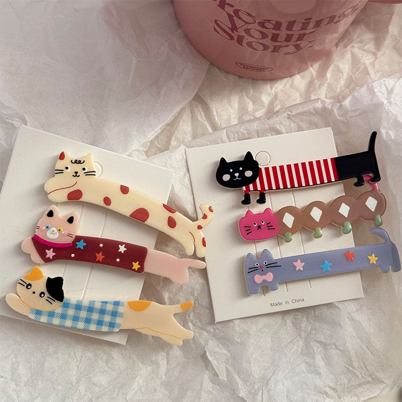 Adorable Kitty Hair Clip |Cat Hair Snap Clip |Hair Barrette |Duckbill Hairpin 3pcs A83