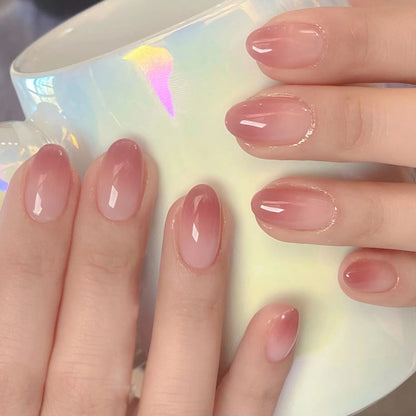 Reddish Hue | Short Almond Manicure | Press On Nails N351