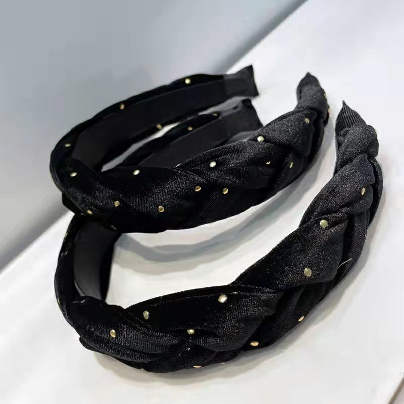 Velvet Dot Braid Hair Band |Ponytail Holders Barrette A177