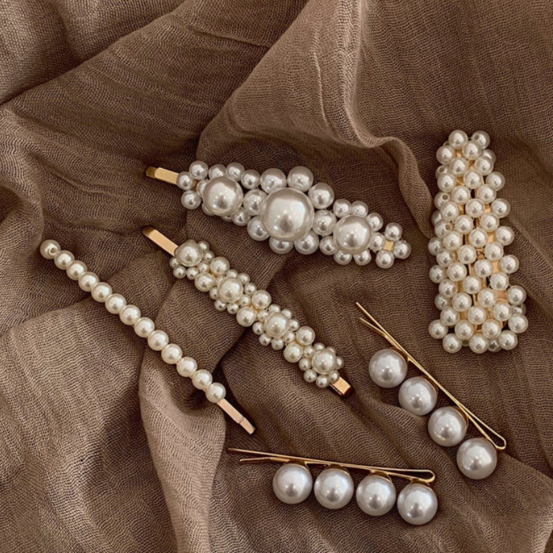 Pearl Hair Clip |Hair Snap Clip |Hair Barrette |Duckbill Hairpin 2pcs A44