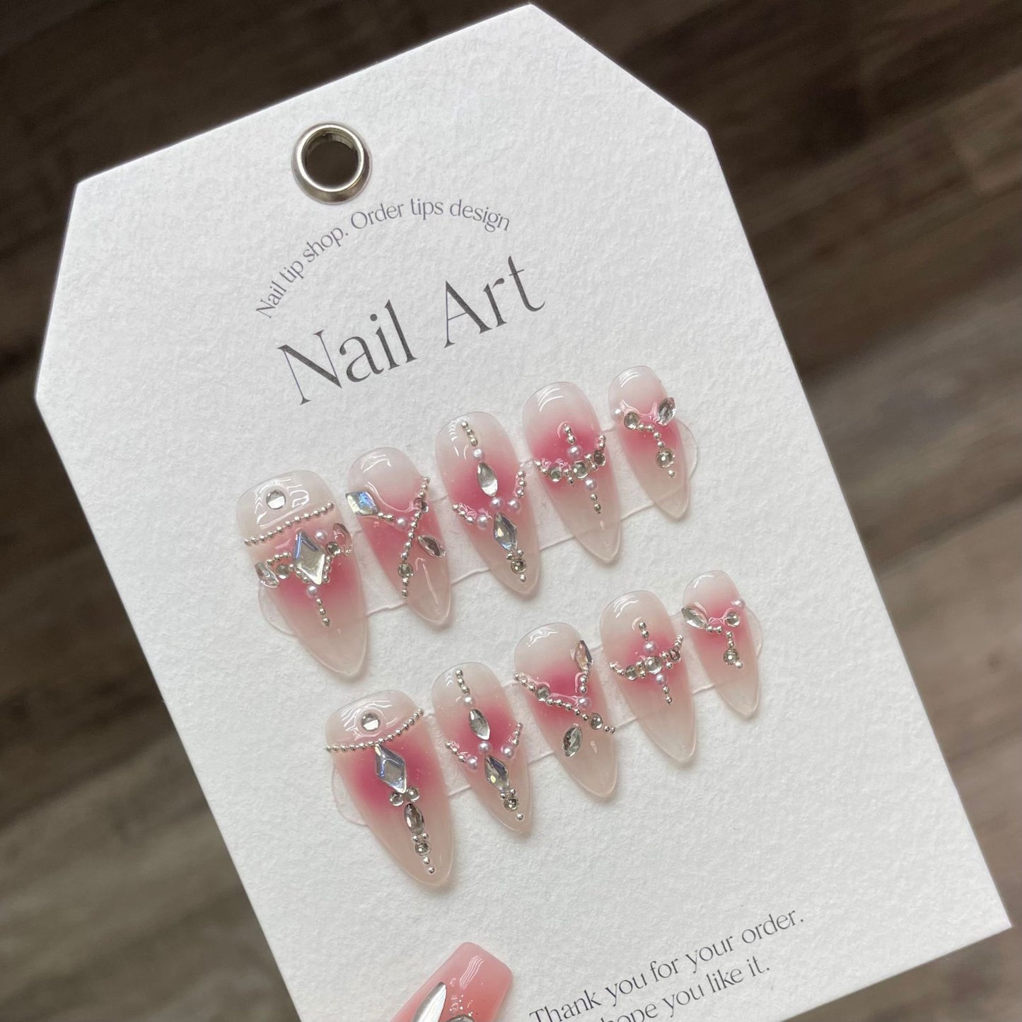 Soft Pink Ballet | Medium Almond Manicure | Handmade Press On Nails H217