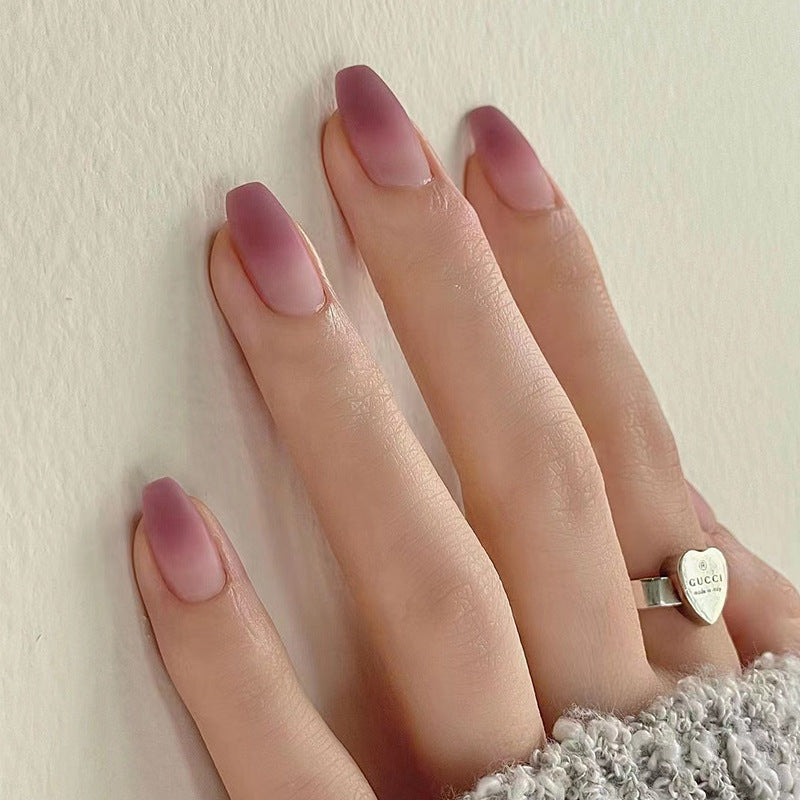 Dusty Pink Melody | Medium Coffin Manicure | Press On Nails N716