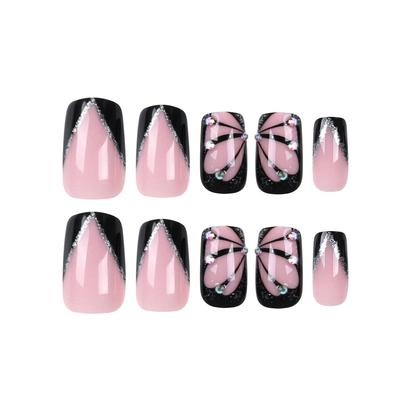 Butterfly Whispers| Medium Squoval Manicure | Press On Nails N605