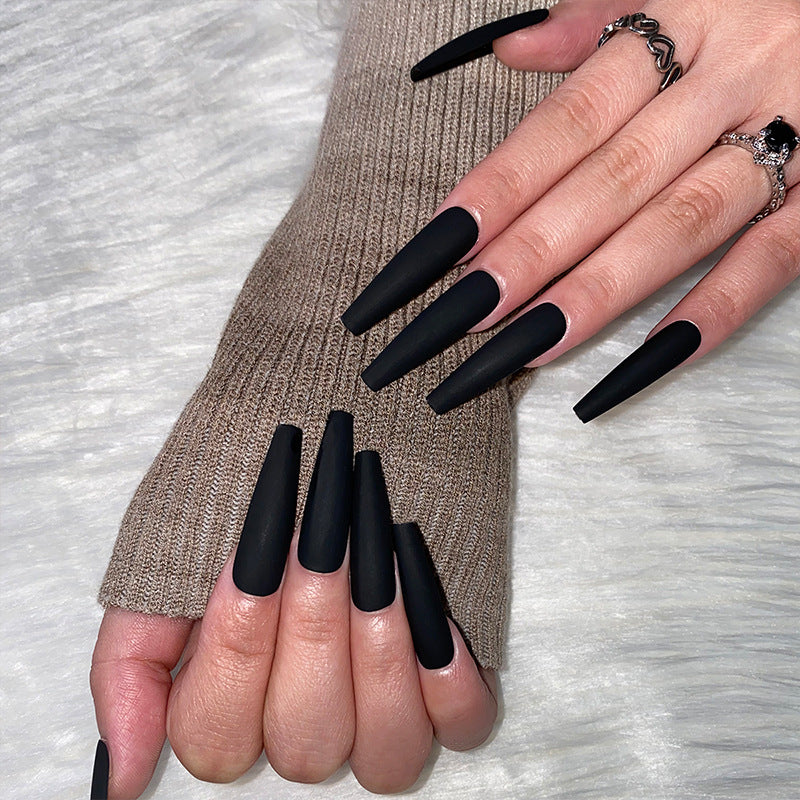 Matte Pure Elegance | Long Coffin Manicure | Press On Nails N623