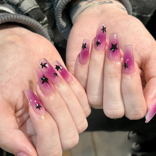 Nebulous Purple | Long Coffin Manicure  | Press On Nails N365