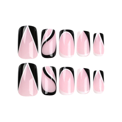 Clean and Bold| Medium Coffin Manicure | Press On Nails N550