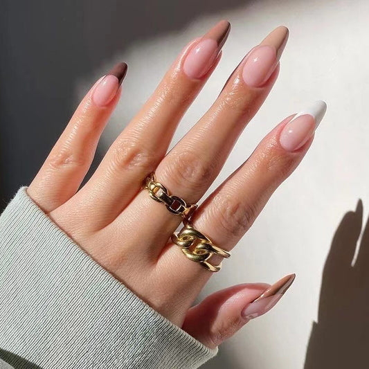 Maillard Hues| Medium Almond Manicure | Press On Nails N562