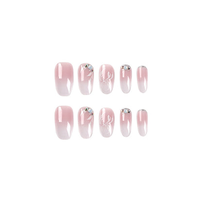 Pink Fade Petal | Medium Squoval Manicure | Press On Nails N537