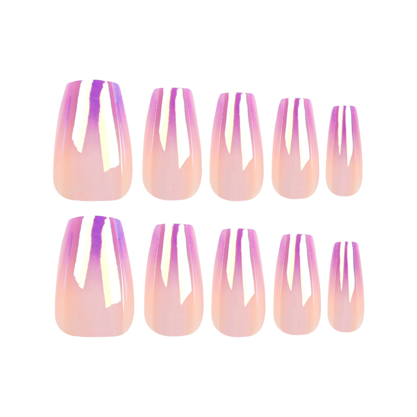 Laser Violet| Medium Coffin Manicure | Press On Nails N730