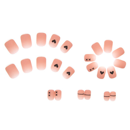 Matte Peachy Heart-throb | Short Squoval Manicure | Press on Nails