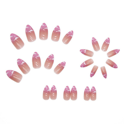 Pink Fluffy Cloud | Medium Almond Manicure | Press On Nails N332