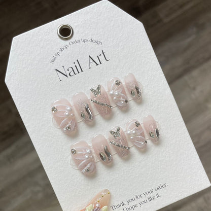 Butterfly Essence | Medium Almond Manicure | Handmade Press On Nails H232