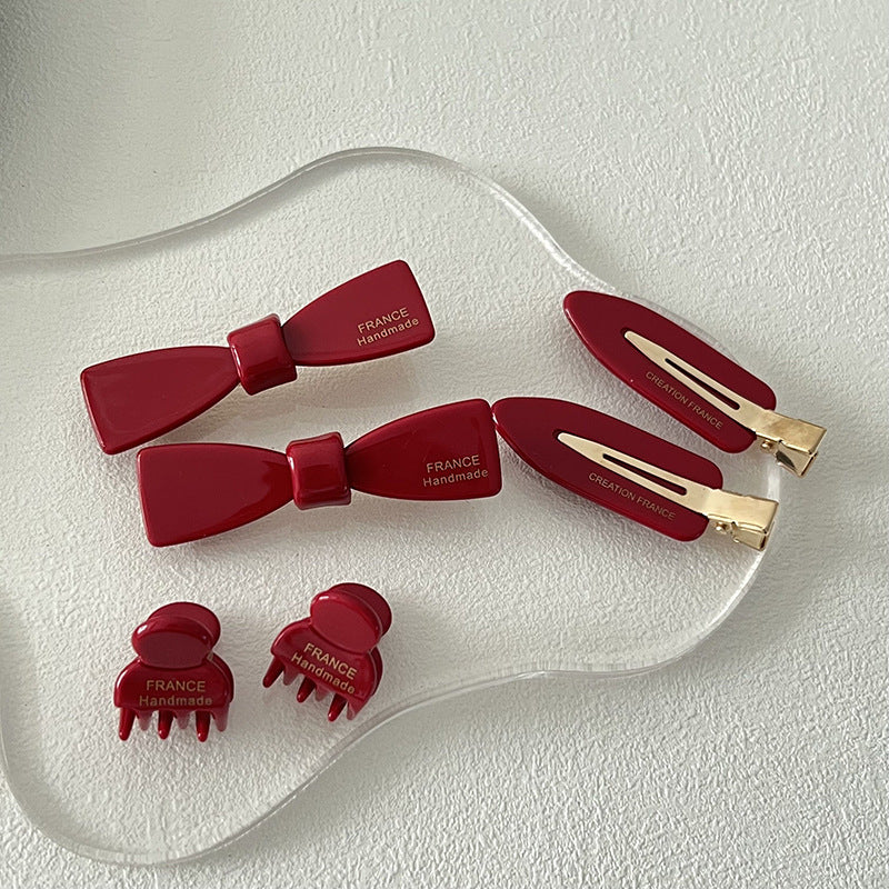 Acetate Red Hair Clip |Hair Snap Clip |Hair Barrette |Duckbill Hairpin 2pcs A57