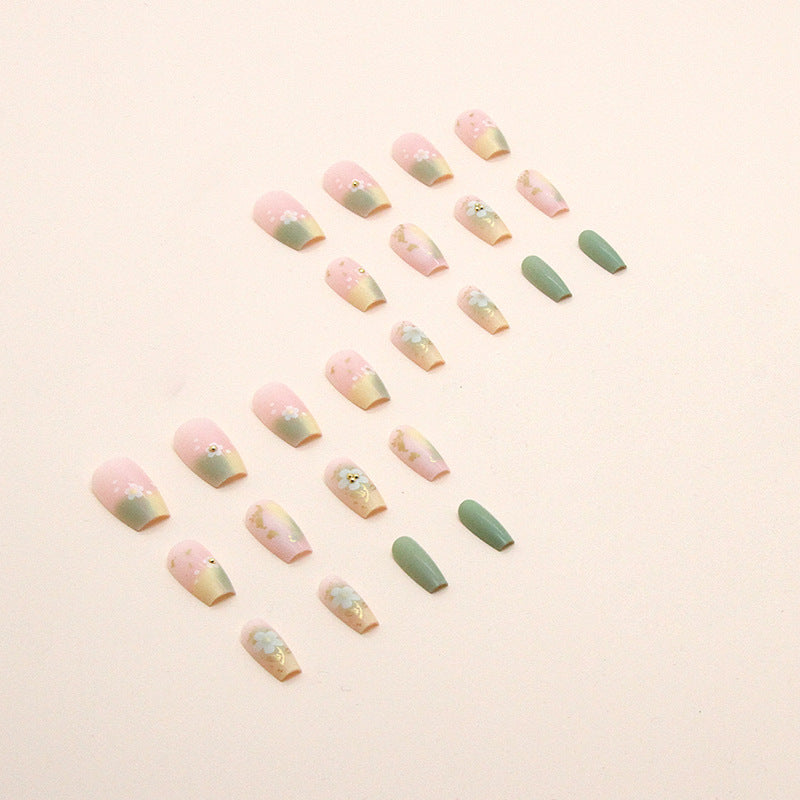 Enchanted Garden Party | Long Coffin Manicure  | Press On Nail