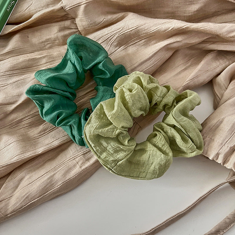 Green Vibe Linen Hair Tie|Hair Band |Ponytail Holders Barrette|Hair Scrunchie 5pcs HT46