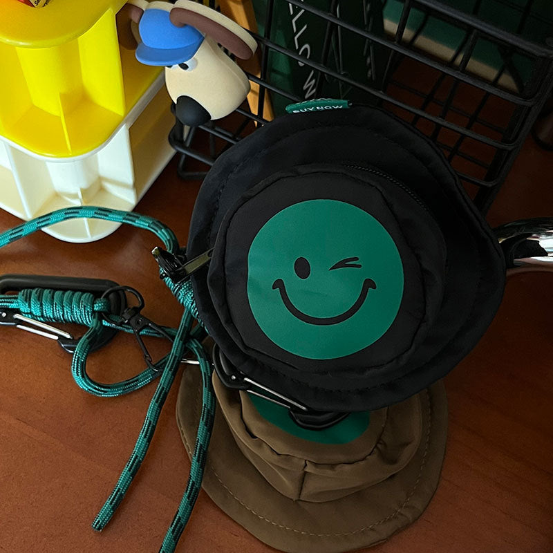 Smiling Face BucketHat Design Bag KeyChain |Pendant Headphone Bag Gift K30