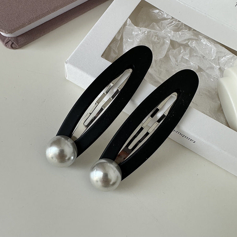 Classic pearl Hair Clip |Hair Snap Clip |Hair Barrette |Duckbill Hairpin 2pcs A45