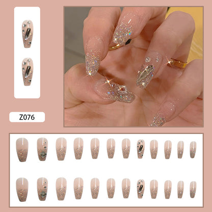 Glamorous Diamond | Long Coffin Manicure  | Press On Nails