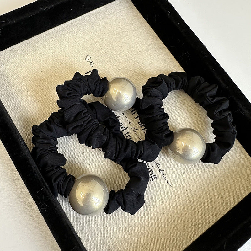 Champagne Pearl Hair Ties |Hair Band |Fur Barrette|Hair Scrunchie 2pcs HT28