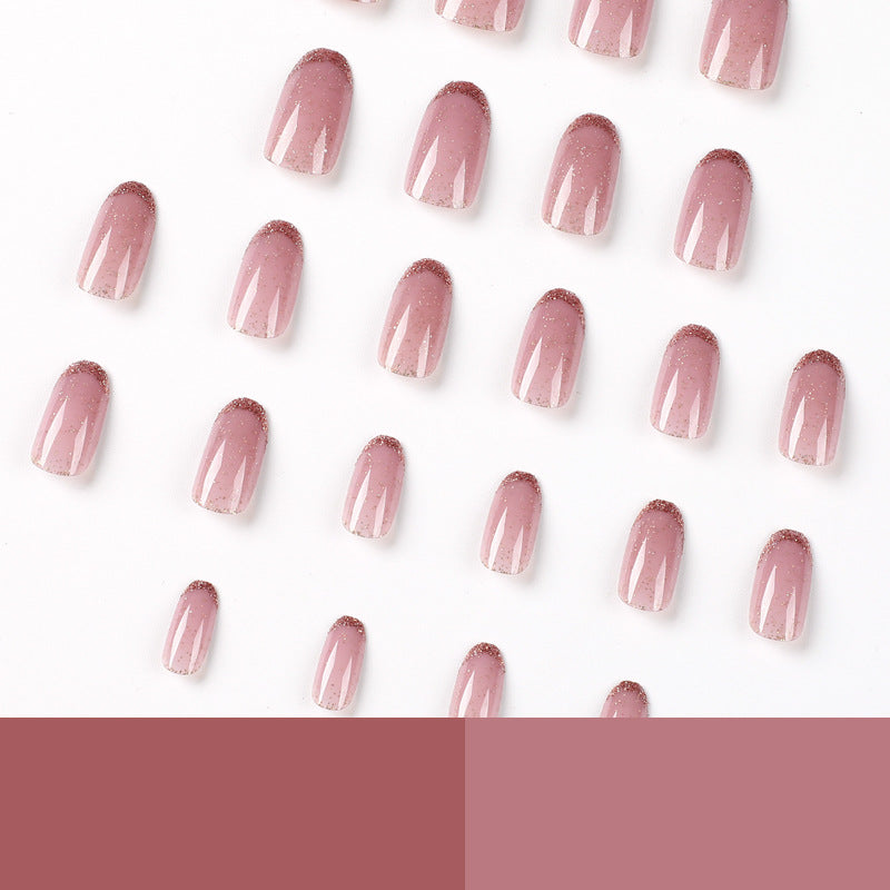 Dusty Pink Radiance| Medium Almond Manicure | Press On Nails N475