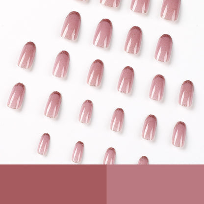 Dusty Pink Radiance| Medium Almond Manicure | Press On Nails N475