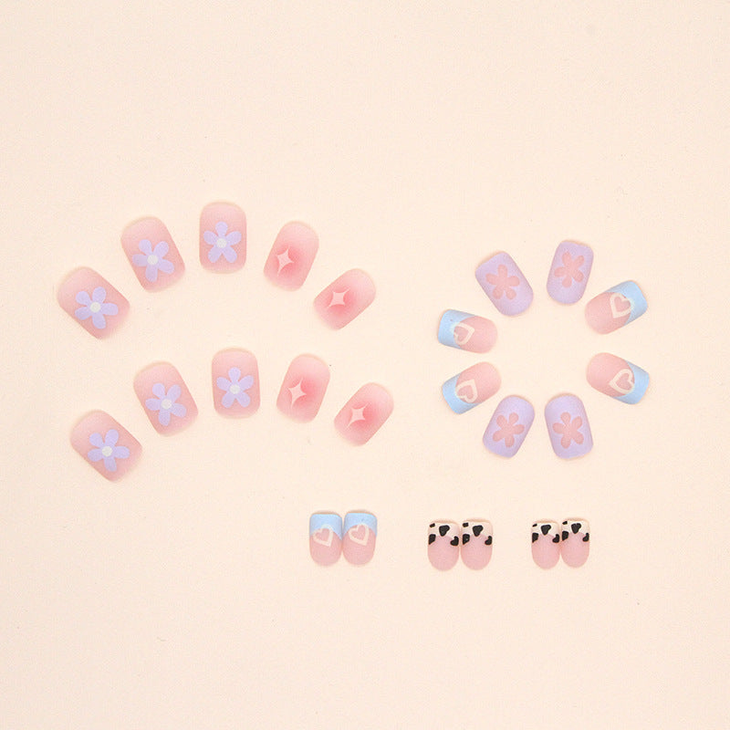 Fairy pastel Floral | Short Square Manicure | Press On Nails