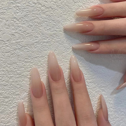 Nude Ombre| Medium Almond Manicure | Press On Nails N346