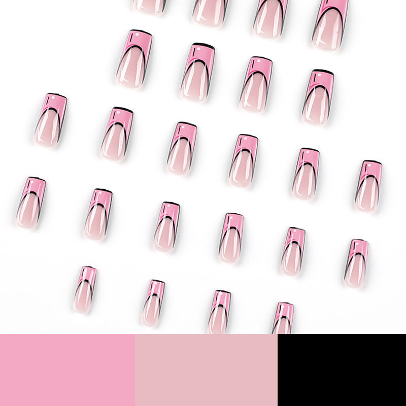 Pink Pop Doodle | Medium Coffin Manicure | Press On Nails N636