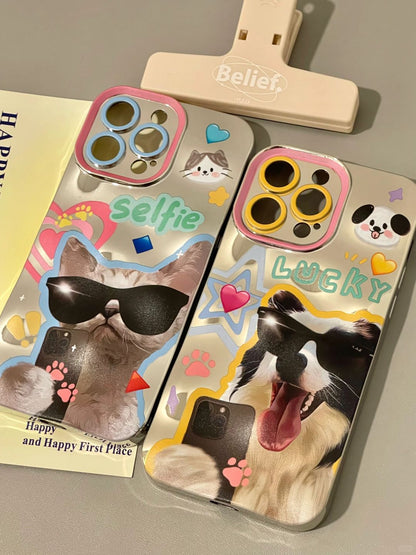 Cat Dog Selfie iPhone Case L17